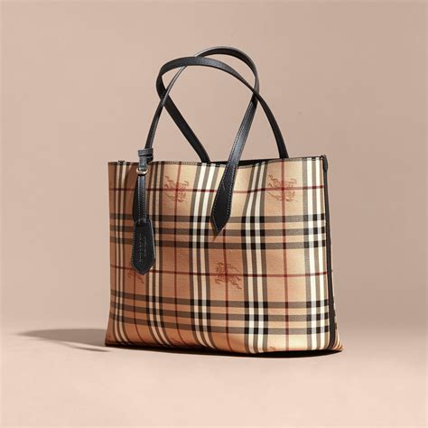 burberry black leather tote|Burberry outlet tote bags.